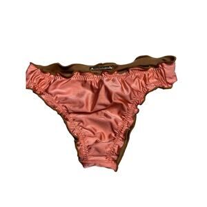 Bodied By Brazil Reversible Pink Brown Swim Bottom Scrunch Butt Brazilian Cheeky